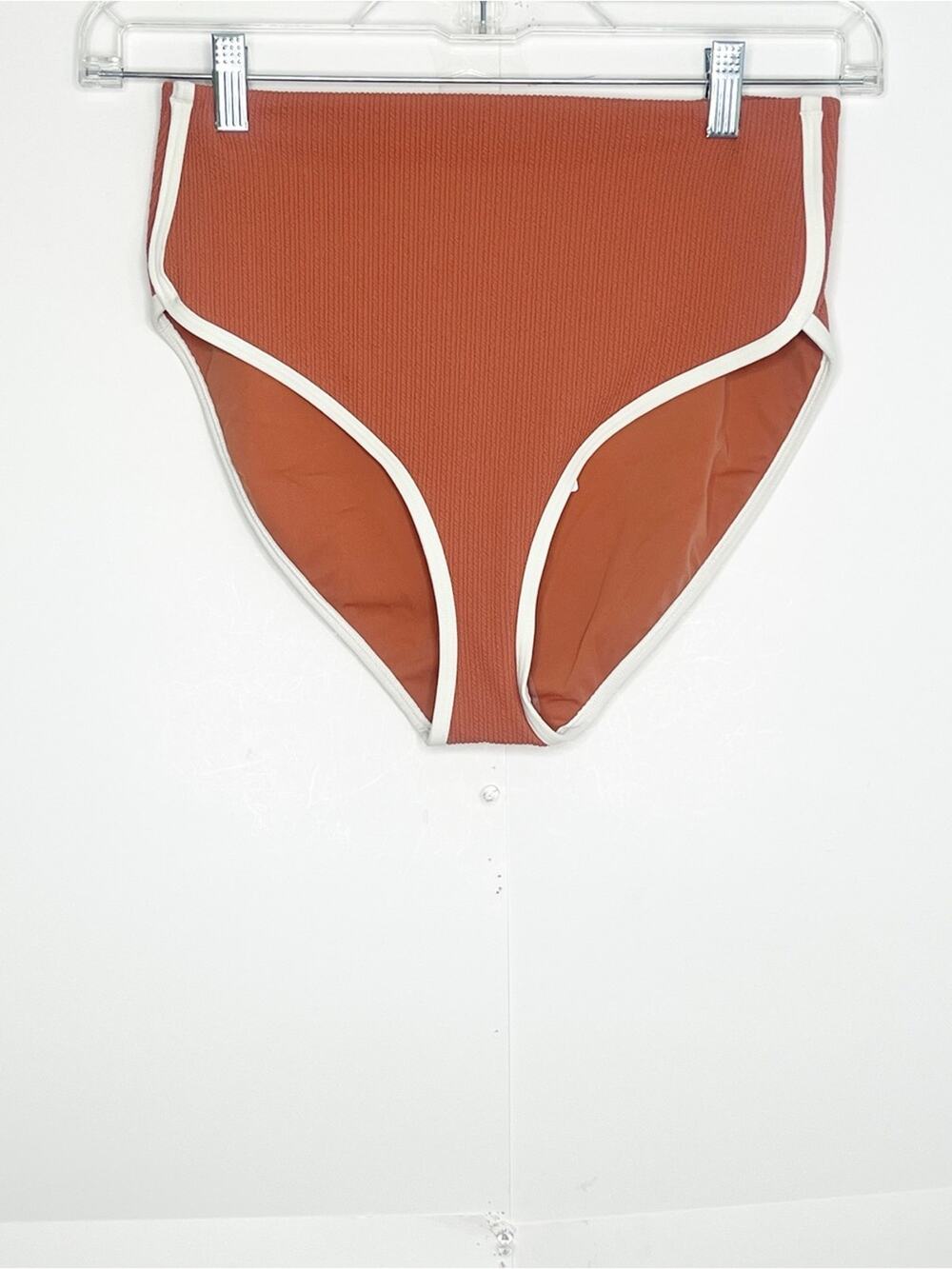 Calia Womens Tipped High Rise Bikini Bottom Size Large